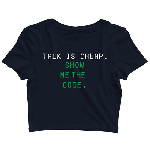 Coding Nerd Engineering CODE IS CLEAN MIND IS DIRTY Custom Printed Graphic Design Crop Top T-Shirt for Women